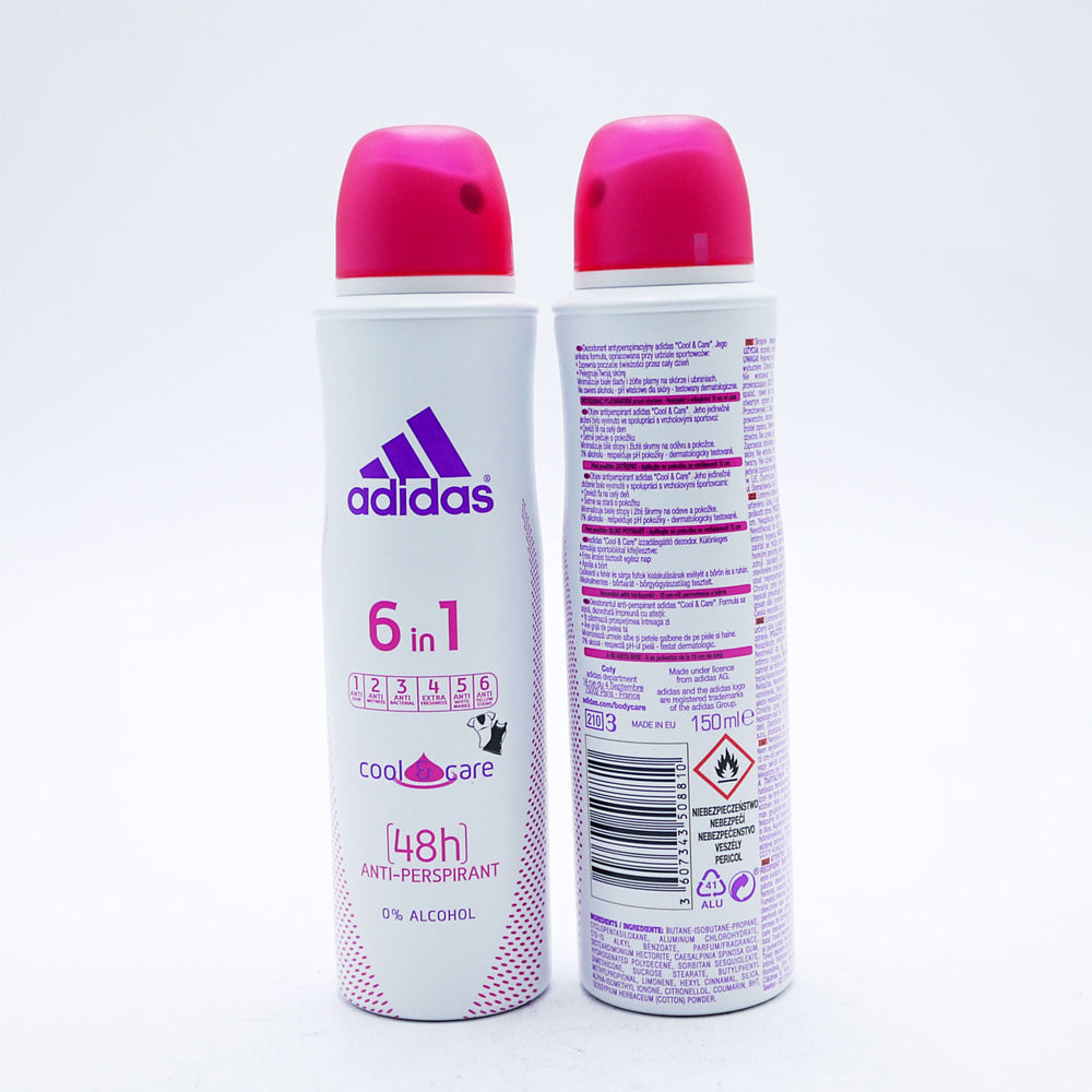 Buy Adidas Cool & Care 6 in 1 Antiperspirant Spray for Women 150ml - Premium Quality Toiletries Online - Product Image Buy Adidas Cool & Care 6 in 1 Antiperspirant Spray for Women 150ml - Premium Quality Toiletries Online - Product Image